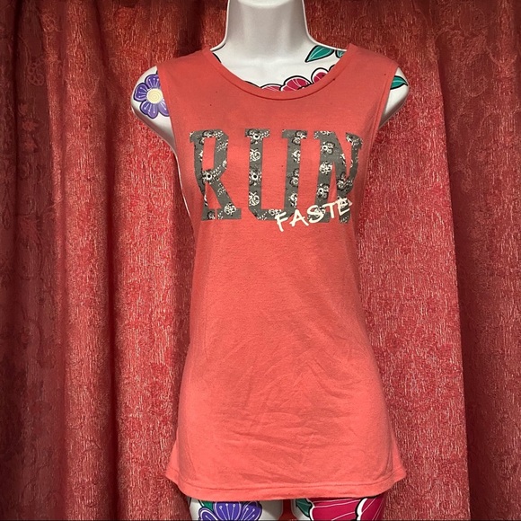 Pink Gray Paisley Workout Tank Top - Picture 1 of 2